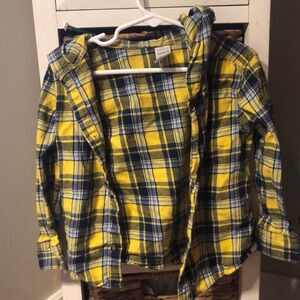 Cat & Jack Yellow and Blue Button Down Shirt